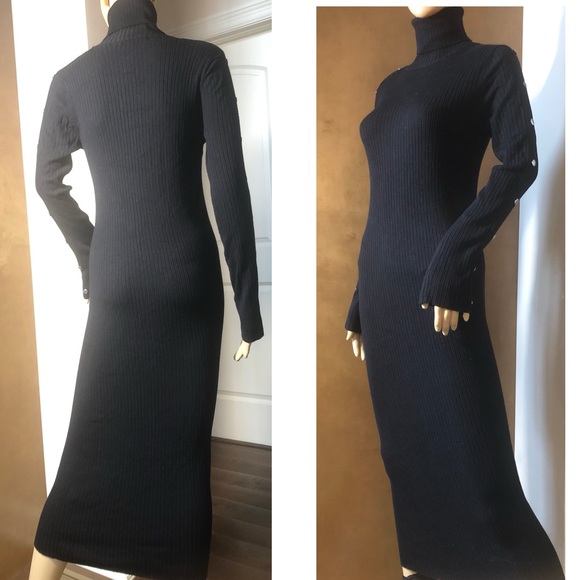 LAST NWT ZARA LONG DRESS WITH SNAP BUTTON SLEEVES WARM - Picture 8 of 12